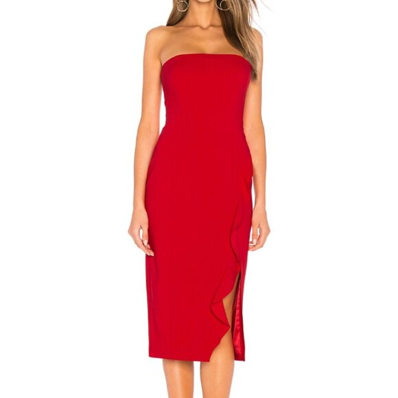JayGodfrey Memphis Strapless Red Dress Womens Size 4 - Picture 10 of 10